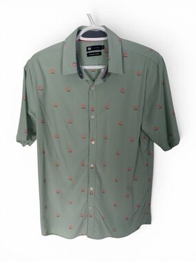 Le 31 Simon’s Men’s Button Up Short Sleeve Shirt Size Small Peaches Lightweight